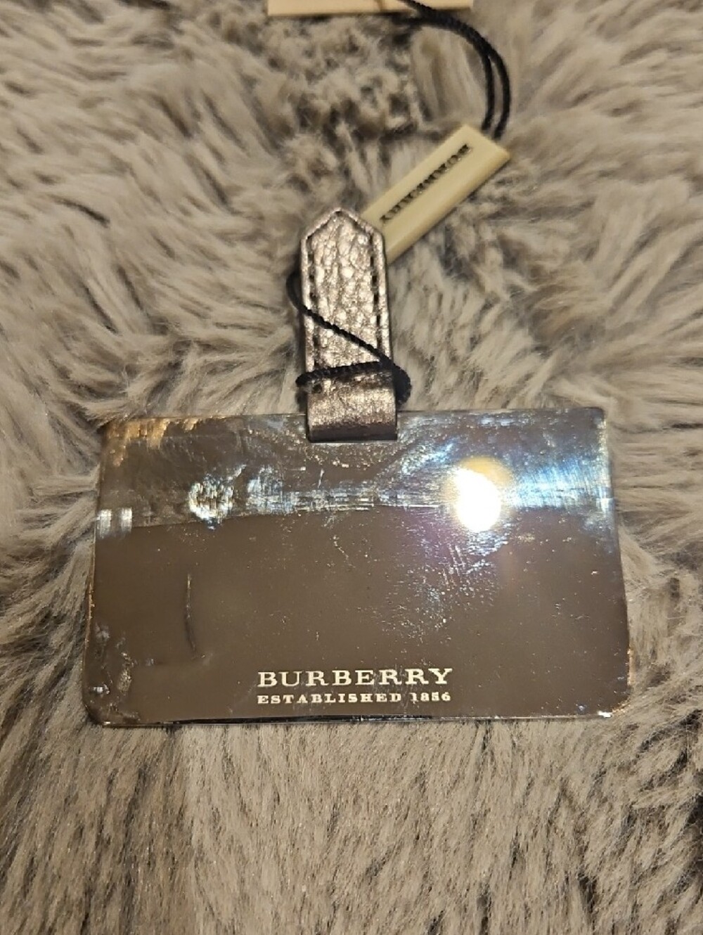 Burberry Metallic Silver Brit Plaid Mirror NWT - Picture 7 of 14
